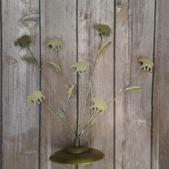 Other - Elephant bronze photo note clip holder stand